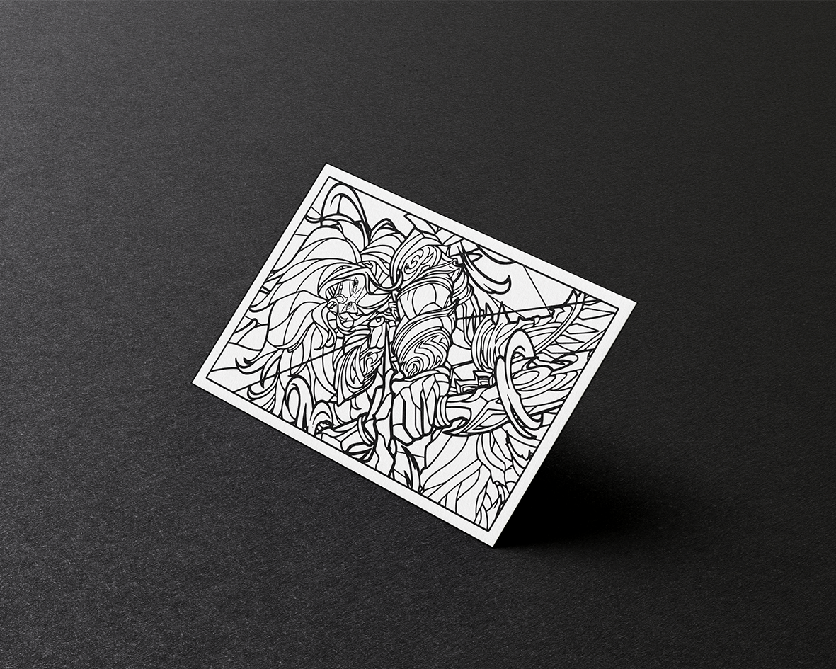 Black Wing of the Desert Lineart | Sandy Matte Sleeves