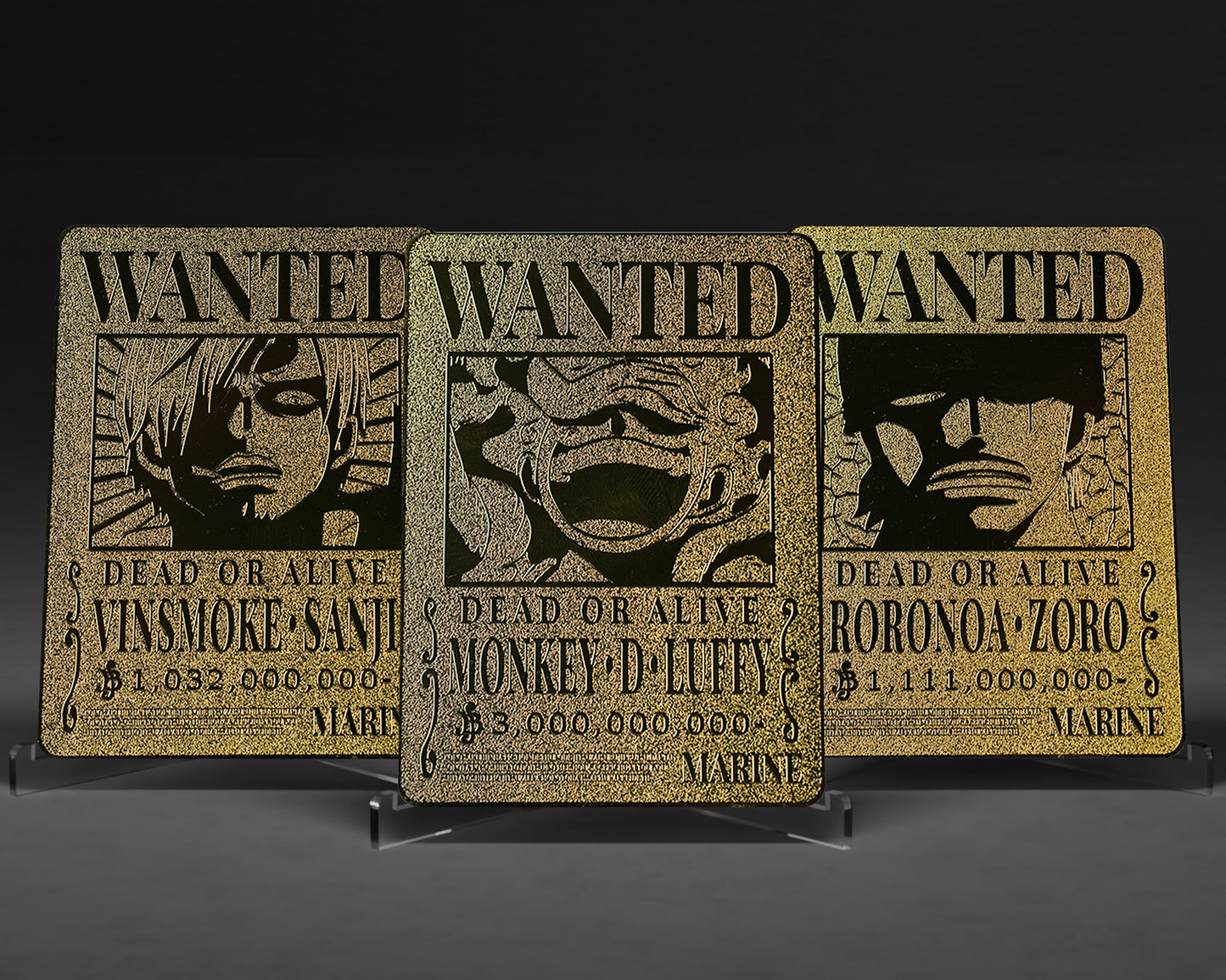 Gold Metal Cards | (Wanted Poster) Monster Trio