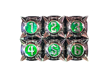 Spiky Dice | Green Metall