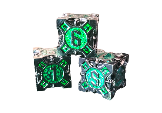 Royal Dice | Silver Green Metall