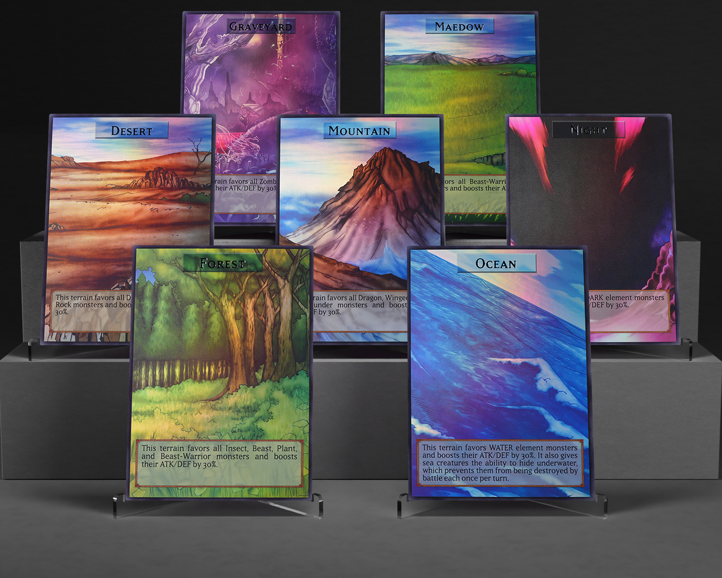 Dueling Arena | Rubber Playmat (66×66cm) + 7 Field Power Cards