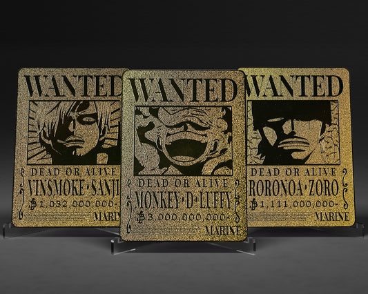 Gold Metal Cards | (Wanted Poster) Monster Trio