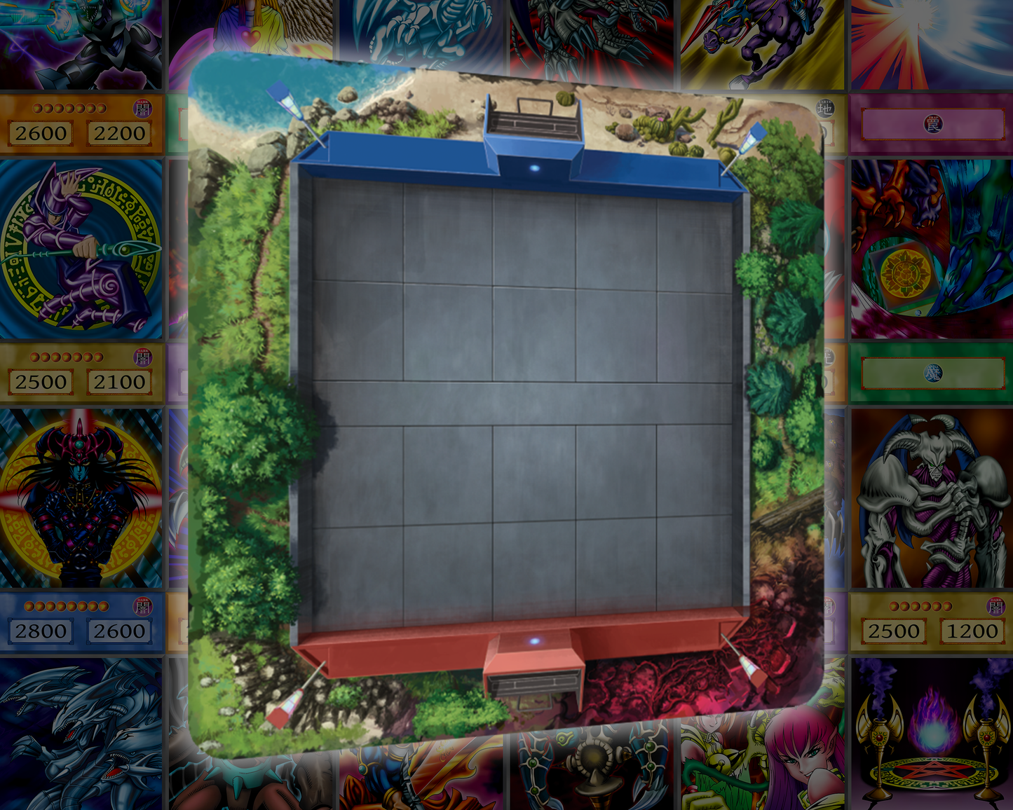 Dueling Arena | Rubber Playmat (66×66cm) + 7 Field Power Cards