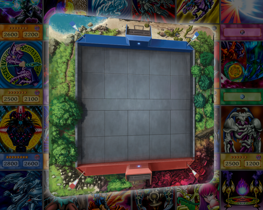 Dueling Arena | Rubber Playmat (66×66cm) + 7 Field Power Cards
